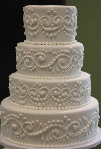 4 tier white scrollwork 934